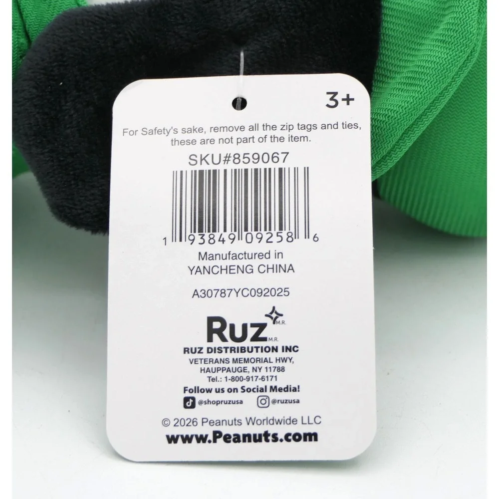 Ruz Peanuts Snoopy Leprechaun St Paddy's Day Plush 9.5